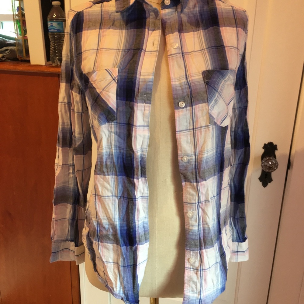 Two button up shirts, different colors